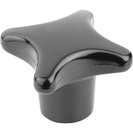 Kipp Palm Grip Similar To DIN6335 D=M12 D1=63 H=40, Form:K, Thermoset High Polish Black, Comp:Steel K0148.212